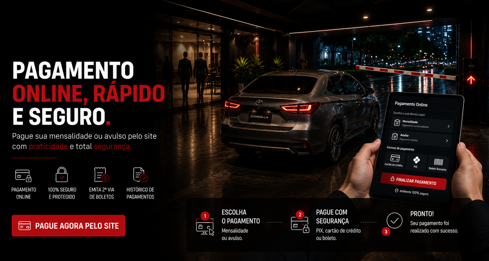 Asia Park Estacionamentos — pagamento online, rápido e seguro. Pague sua mensalidade ou avulso pelo site com praticidade e total segurança.